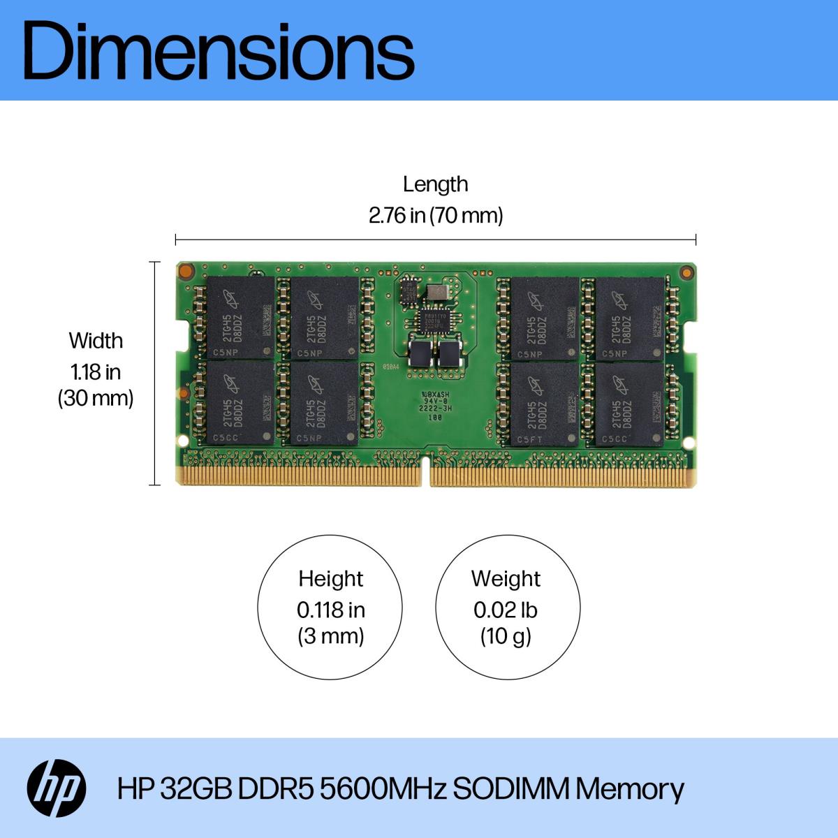HP 32GB DDR5 (1x32GB) 5600 SODIMM Memory